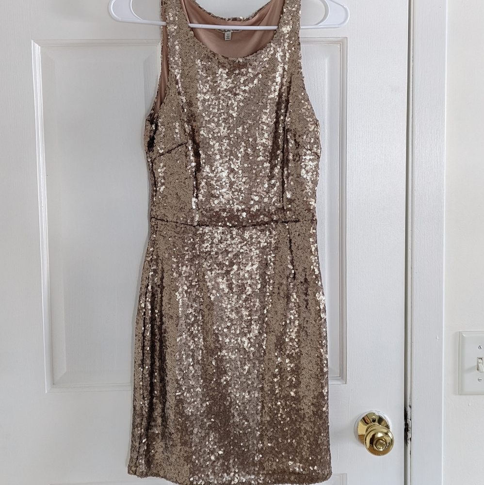 Gold Sequin Mini Dress